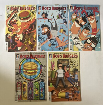 BOB'S BURGERS #1-5 VOL  1 RARE Signed Remark  By Bobs Burger Artist Frank Forte