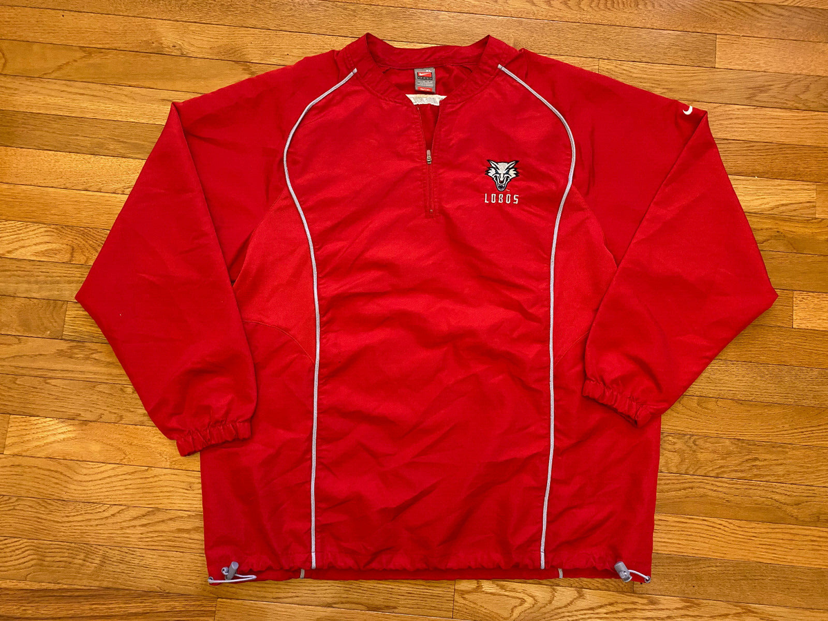 Nike New Mexico Lobos Football 1/4 Zip Windbreaker Men's Sz XL Red