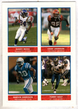 Randy Moss Marvin Harrison Torry Holt Chad Johnson 2004 Bazooka Sticker