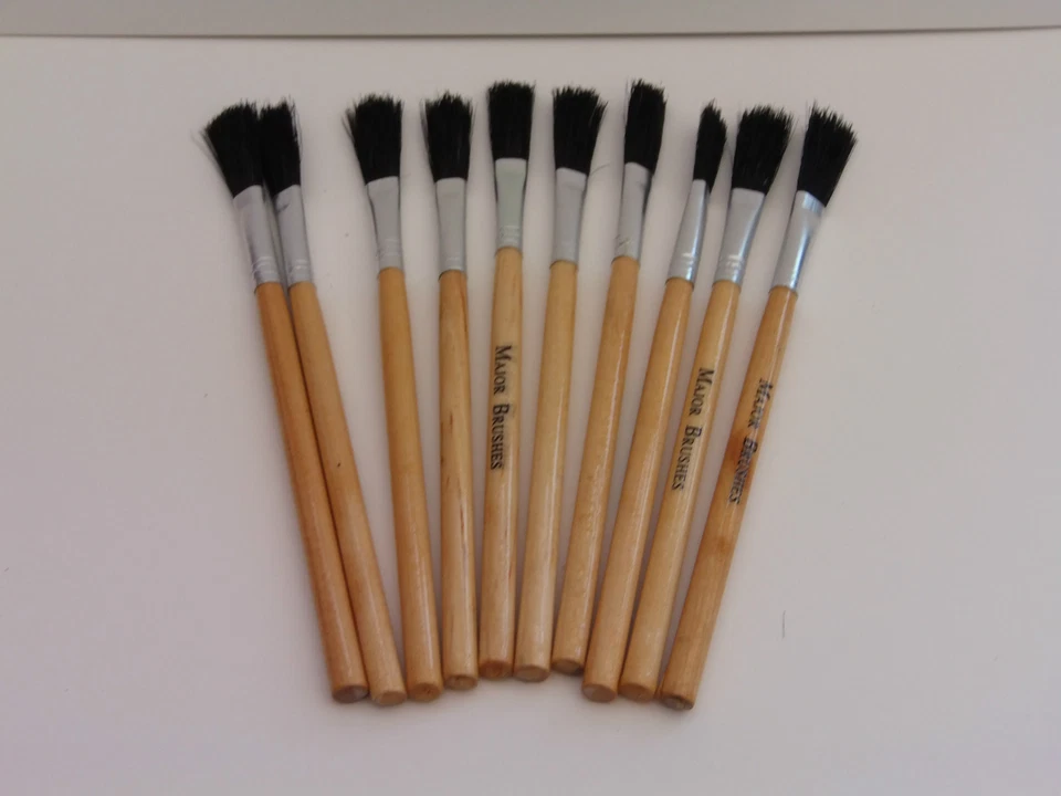 MAJOR BRUSHES PASTE BRUSH 1/4 INCH 17.5 CM LENGTH PAINT BRUSHES PACK OF 10