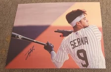 JARED SERNA SIGNED 8X10 PHOTO NEW YORK YANKEES PROSPECT W/COA+PROOF WOW RARE 