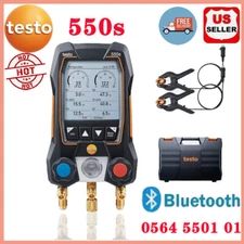 Testo 550s AC Manifold Gauge Set with 2 Wired Probes for HVAC and Refrigeration