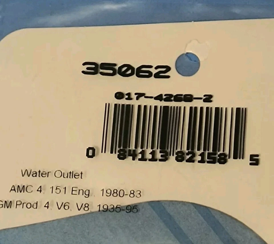 55-92 SBC CHEVY V8 302 307 305 350 400 ВОДЫ ШЕИ ТЕРМОСТАТ FELPRO ПРОКЛАДКА 35062 - Изображение 2 из 4