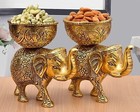 Ethnic Brass Elephant Urli Bowl - Stunning Home Decor Piece Multiuse for Candle
