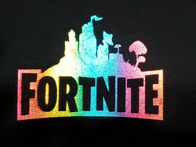 Fortnite Iron on, HTV, Black, White or Rainbow,Transfer Vinyl for T-shirts  4x3 | eBay