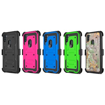 For Samsung Galaxy A21 A11 Case Holster Belt Clip Kickstand + Built in Screen