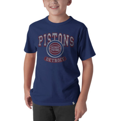 NEW 47' Brand Boys' NBA Detroit Pistons Bleacher Blue Flanker Basic Tee, Sz. L