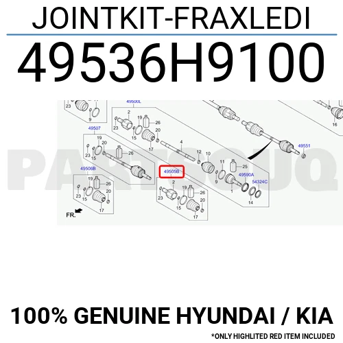 49536H9100 Genuine Hyundai / KIA JOINTKIT-FRAXLEDI | eBay