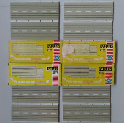 4 x Faller AMS 4120 - 8 x Straight 4120, 20 cm, 1960s Toy #DEC3377