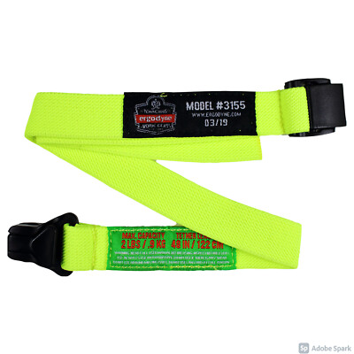 NEW ERGODYNE SQUIDS 3155 SAFETY Hard Hat Lanyards Elastic 2LB - 3 PACK - LIME