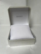 SEIKO Empty Watch Box White Gray Storage Quality Display Presentation Hard Case