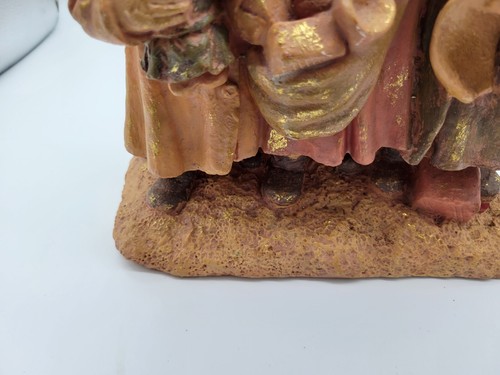 Caffco 3 ANGELS HOLIDAY FIGURINE Polyresin 9.5" Tall Mauve & Beige - Picture 5 of 9