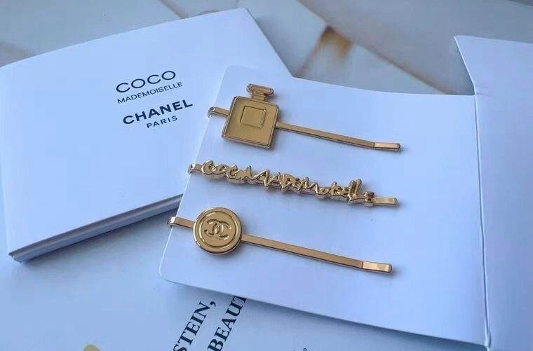 Chanel hairpin hair accessory COCO mademoiselle limited Gold 3 Set Novelty