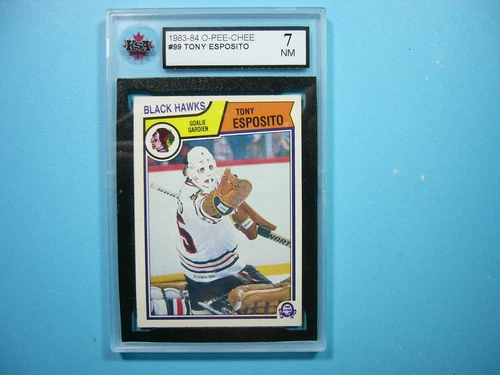 1983/84 O-PEE-CHEE NHL HOCKEY CARD #99 TONY ESPOSITO KSA 7 NM SHARP 83/84 OPC