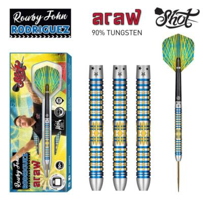 SHOT DARTS ROUBY JOHN RODRIGUEZ 25 GRAM STEEL TIP DARTS - 90% TUNGSTEN