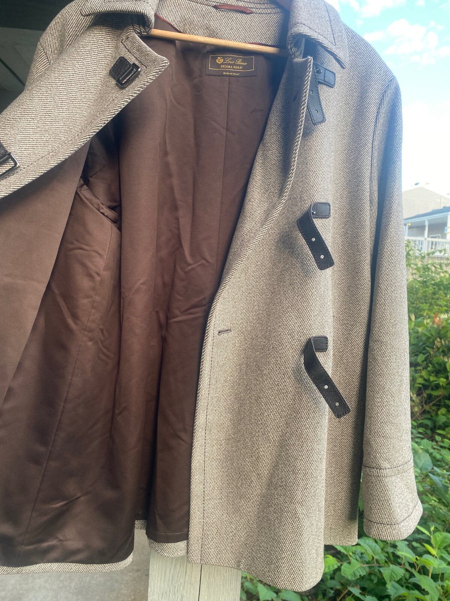 Women's Loro Piana Italy Pecora Nera Merino Wool Twill Coat