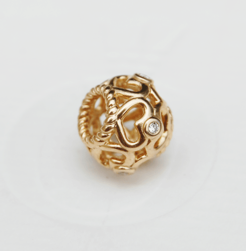 Gen. Pandora 14ct Gold Sparkling Hearts Openwork w. Diamonds - 750466D - retired - Picture 4 of 5