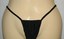 BLACK - NEW  - LARGE  G-STRING PANTY - SHEER   NYLON