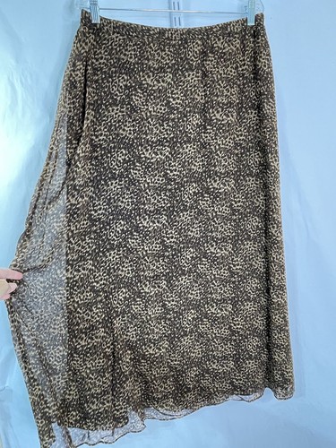 Maxi gonna INC donna taglia 16W stampa animalier 100% rayon elastico in vita zip linea A - Foto 3 di 12
