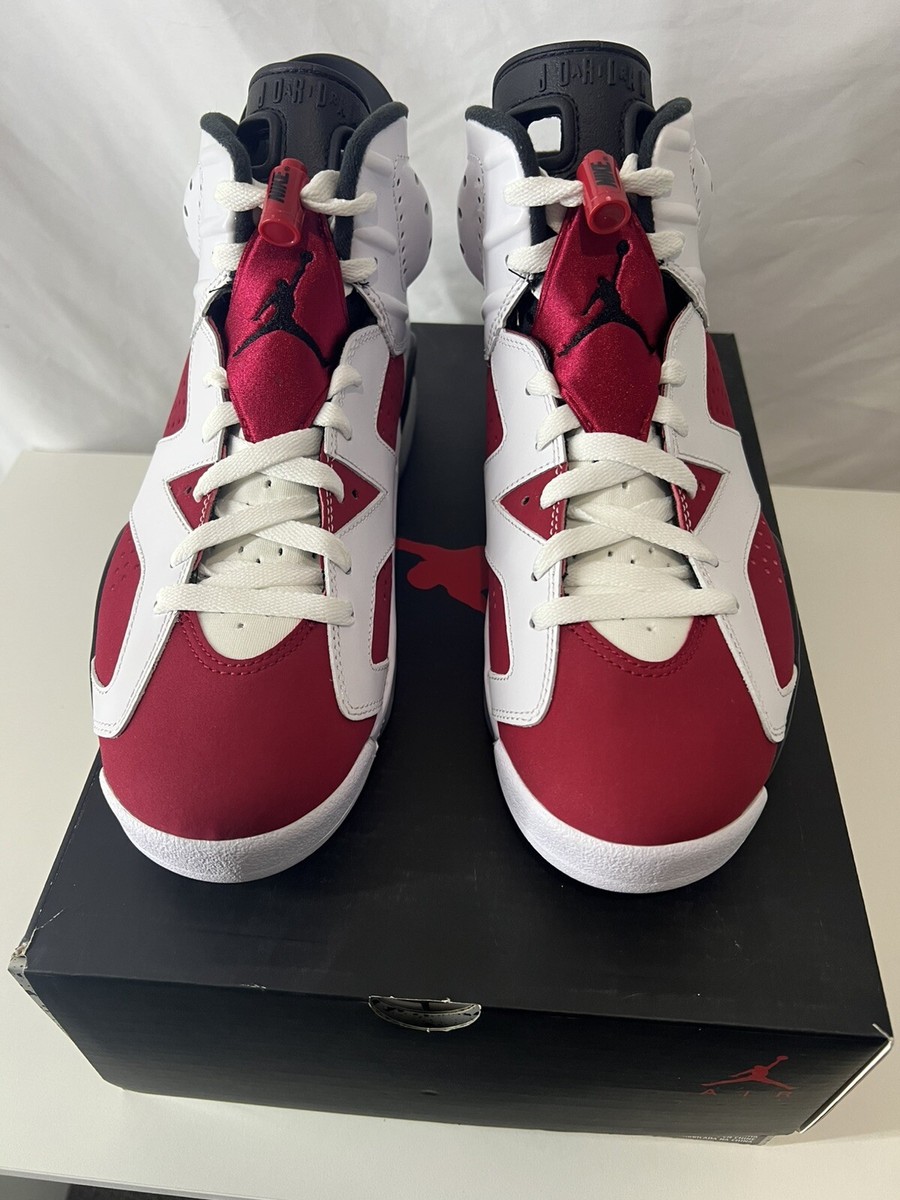 Nike Air Jordan 6 Retro White/Carmine-Black Red Men display picture 1