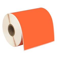ZEBRA 4x6 COLOR (4" x 6") ORANGE Direct Thermal Labels - 1" Core - (1) Roll/250