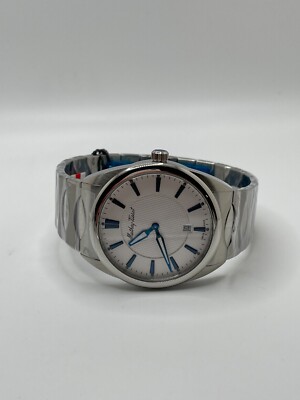 Mathey-Tissot Mens White Dial Silver Case Round Classic Wristwatch H791AI