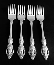 ONEIDA Stainless SSS RENOIR PEMBROOKE Set 4 SALAD FORKS 6 3/4" Glossy Flatware
