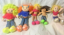 Plush Dolls in Outfits  Lot of 5 Dolls various makes  conditions See Photos 