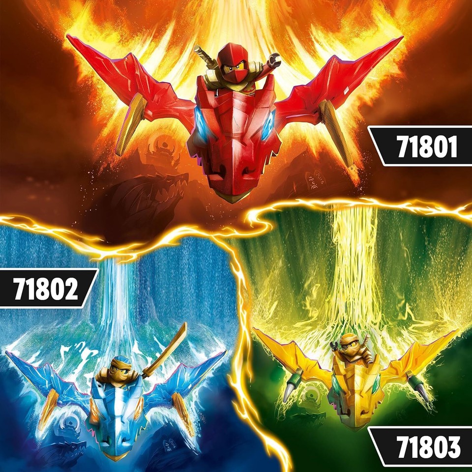 LEGO NINJAGO Arin’s Rising Dragon Strike Toy, Yellow Ninja Figure Set