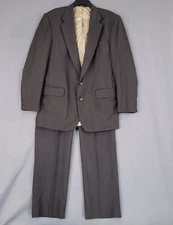 Towncraft Men's 2 Piece Custom Fit Suit Sport Coat 42L Pants Brown Size 32