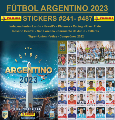 Panini Fútbol Argentino 2023 Stickers #241 - #487 - Afbeelding 1 van 246