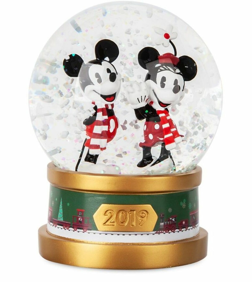 2019 Disney Mickey and Minnie Mouse Holiday Snowglobe - New in Box
