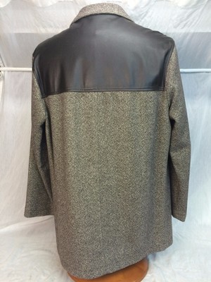 Aquascutum * London Wool & Brown Leather Hunting Coat sz 38 England MINT+