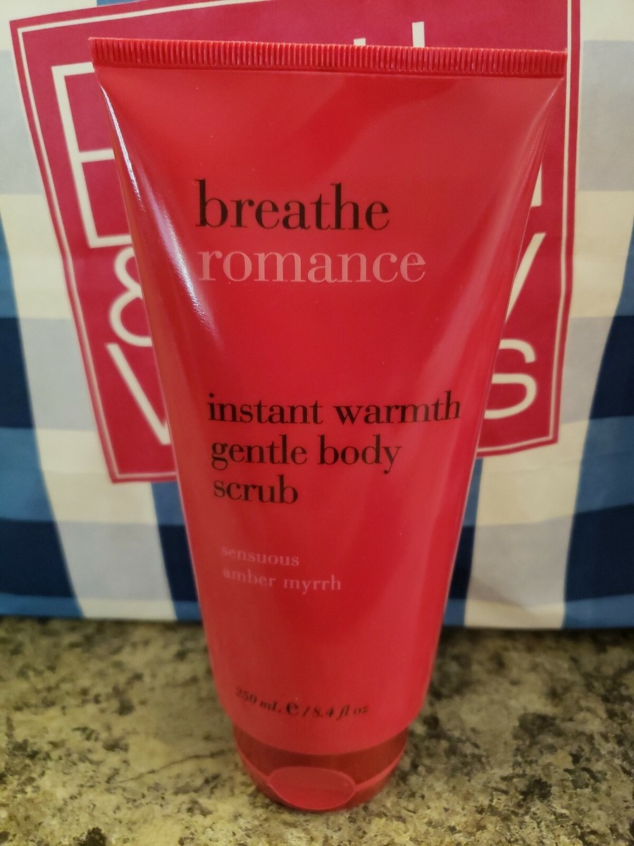 NEW! Bath Body Works Breathe ROMANCE Instant Warmth Body Scrub Amber  Myrrh