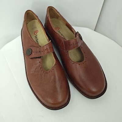 Berkemann Mary Jane Flats Size 10.5 Brown Leather Slip On Loafers