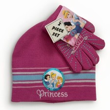 NWT Disney Princess Beanie Hat and Mitten Glove Set Snow White Cinderella Aurora
