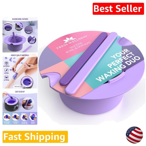 Purple Silicone Wax Warmer Liner with 2 Spatulas - Easy Clean & Cost-Effective