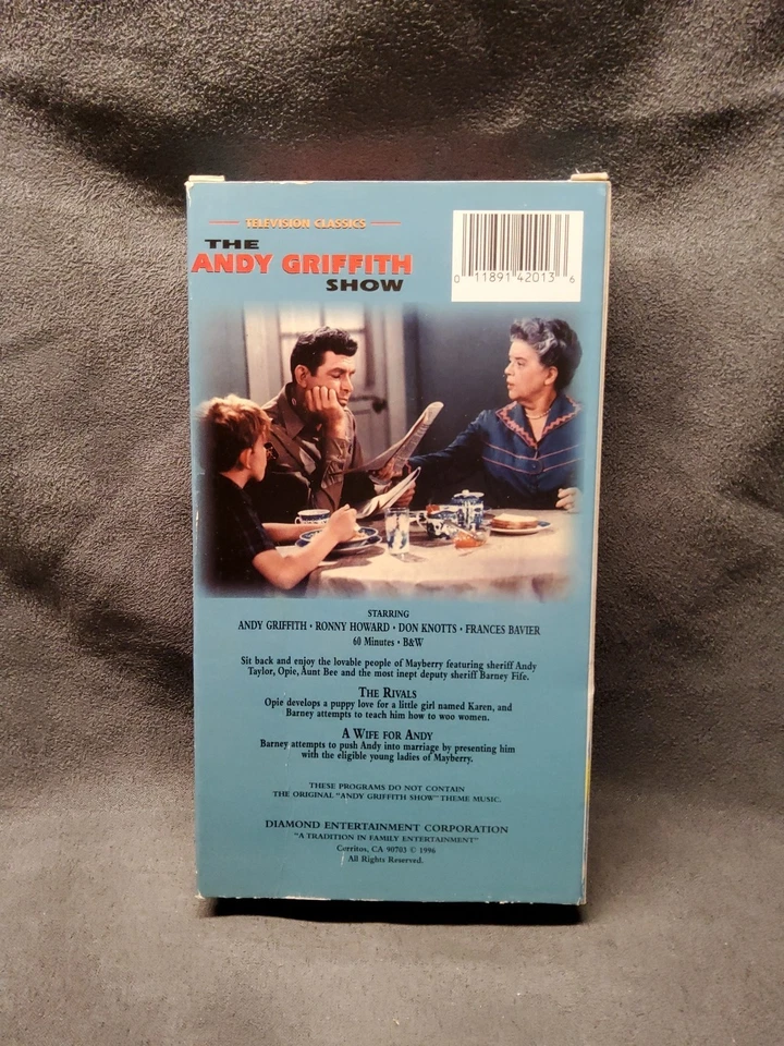 The Andy Griffith (VHS, 1996) Andy Griffith - Two Episodes - Image 3 of 4