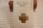 1912p Indian Head Quarter Eagle Gold Coin $2.50 Nice Coin