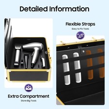 Professional Gold Barber Salon Tool Storage Travel Carry Case Organizer Box US