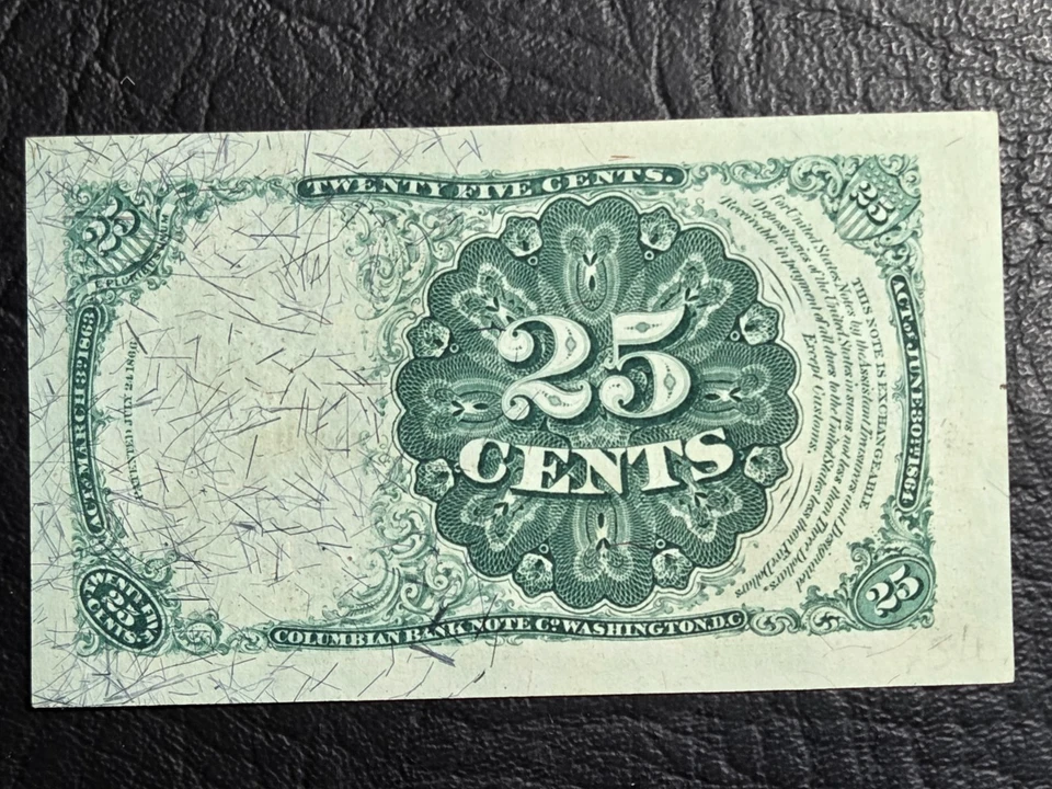 High Grade Series of 1874 Twenty Five Cent Fractional Currency, 5th Ed FR 1309 - Image 2 of 2