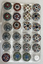 23 colorful Ceramic Kitchen Cabinet Knobs Pulls Drawer Door Handles HandDecor