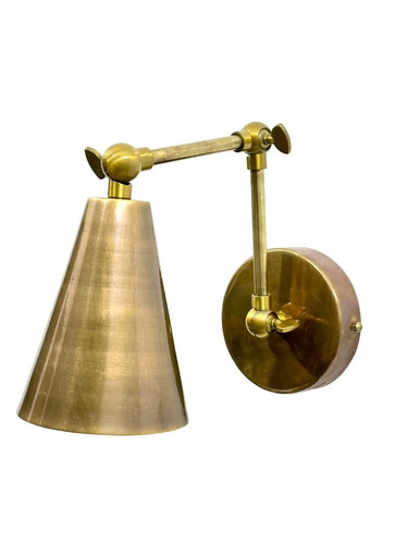 Wall Sconce Pair Raw Brass Swing-Arm Lamp Adjustable Bedside Reading Light - Afbeelding 4 van 8