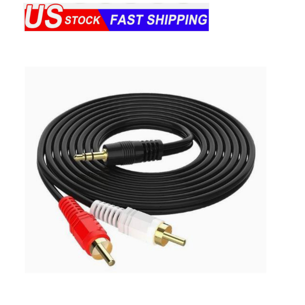 1/8''Audio Cable 3.5mm TRS Male to 2 RCA Male Stereo Sound C