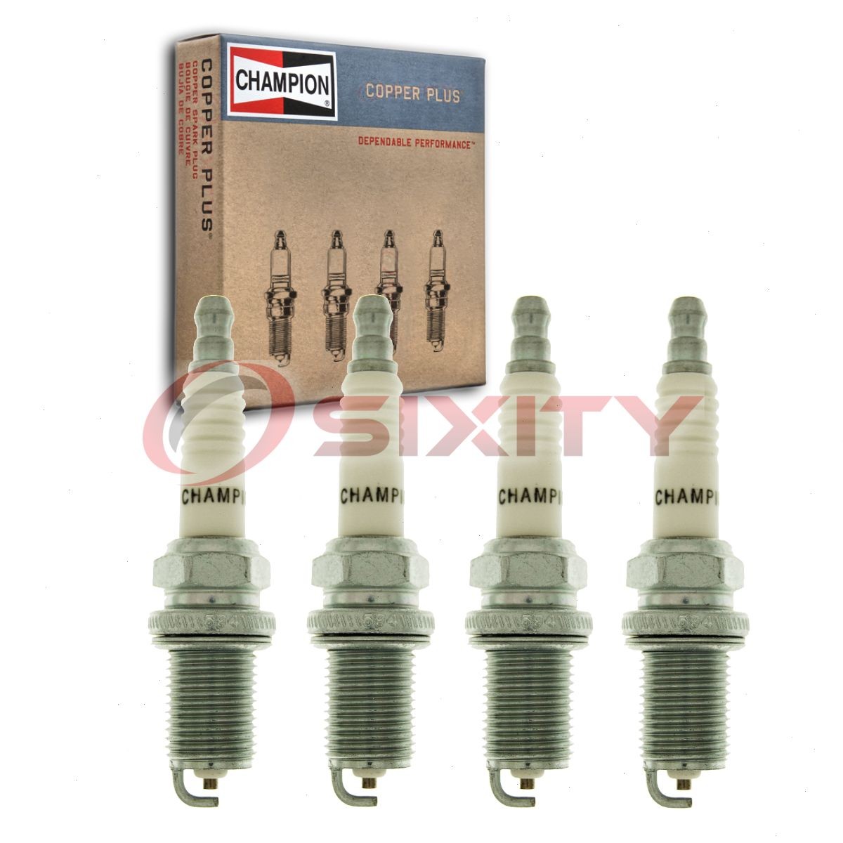 4 pc Champion Copper Plus 985 Spark Plugs for RC14YC4 6953 Ignition Wire hm