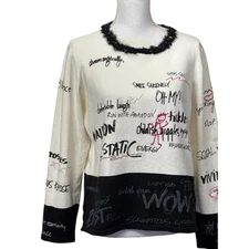 Susan Bristol vintage graphic sweater, whimsical, quirky, novelty, streetwear