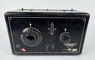 Röhrenempfänger Signalbau Huth E82W Tischgerät Metallgehäuse Deutschland 1928