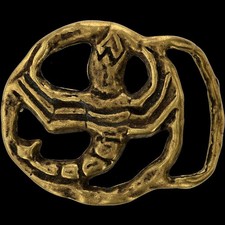 Brass Scorpion Southwest Gothic Cowboy Cowgirl Western 1970s Vintage Belt Buckle