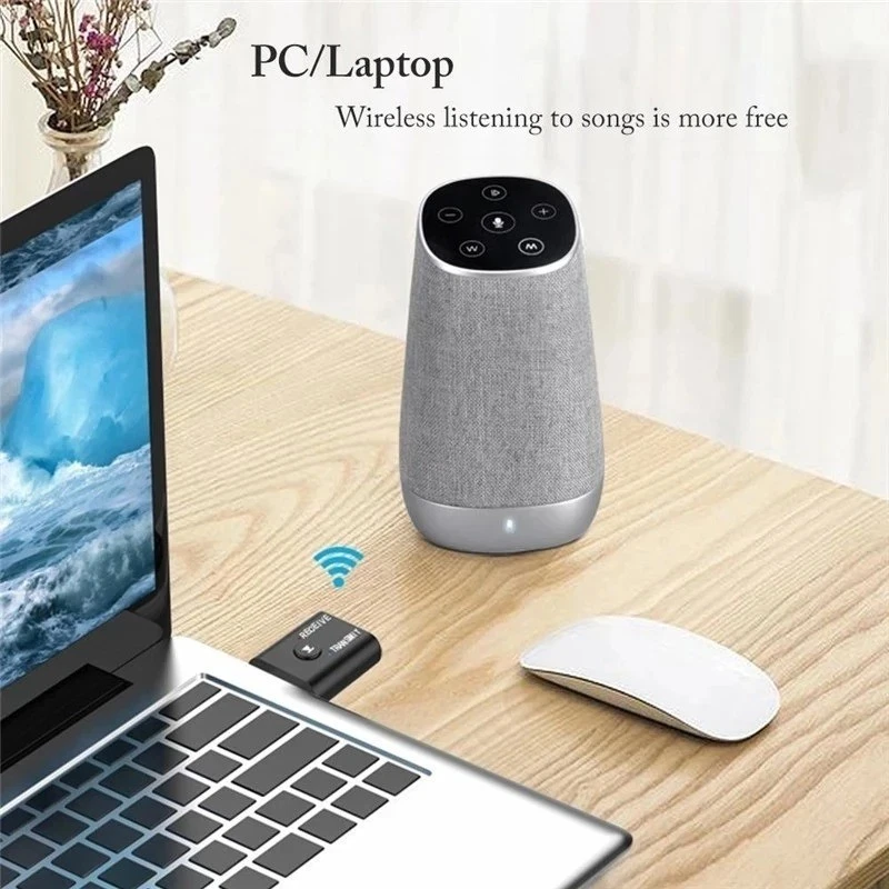 Wireless USB Bluetooth 5.0 Audio Transmitter Receiver Adapter 3.5mm For TV Car - Image 2 of 4