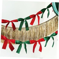 Bow Knot Garland  Linking Satin Bow Banner with 3ft Extend 6ft Red  Green